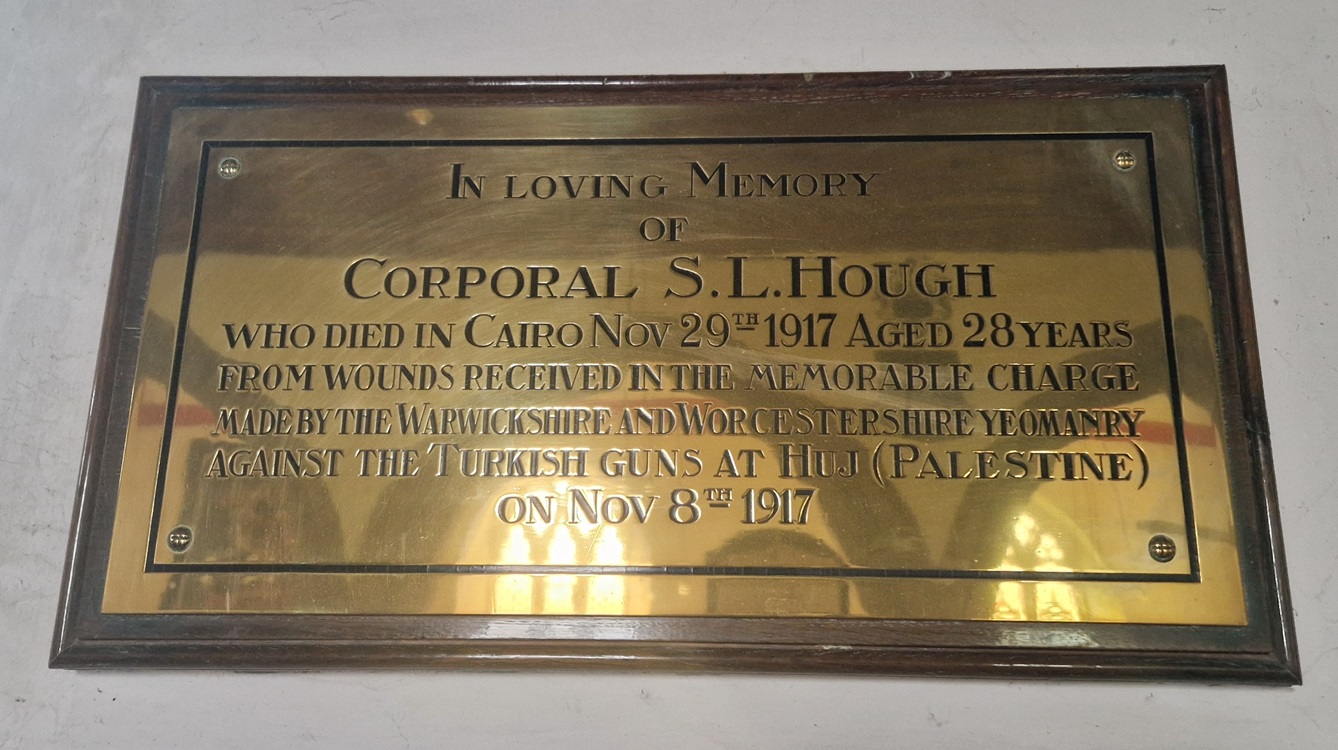Plaque for S L Hough