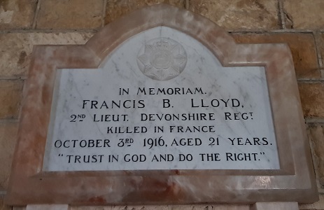 2.WW1 F Lloyd Plaque300